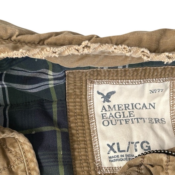 American Eagle Outfitters Flannel Lined Military Utility Cargo Jacket Size XL - Picture 7 of 15